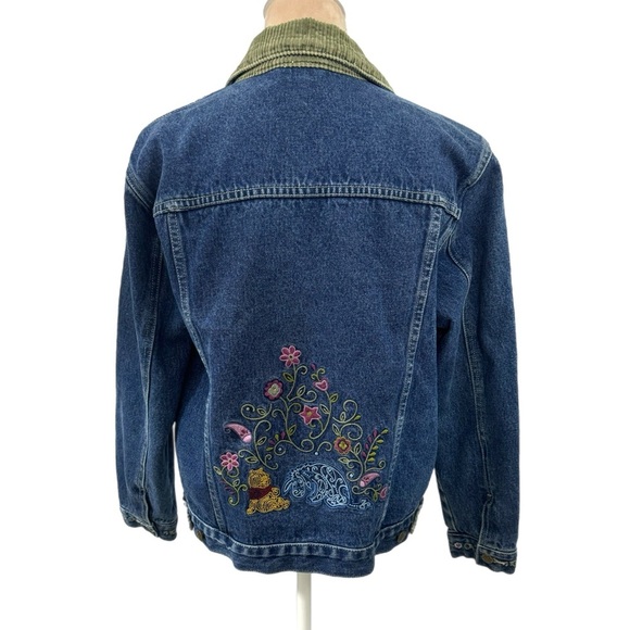 Vintage DISNEY Winnie the Pooh Embroidered Jean Jacket Women’s Sz S Denim Coat - Picture 5 of 13
